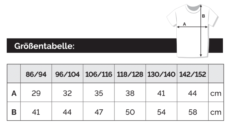 Größentabelle Classic Unisex